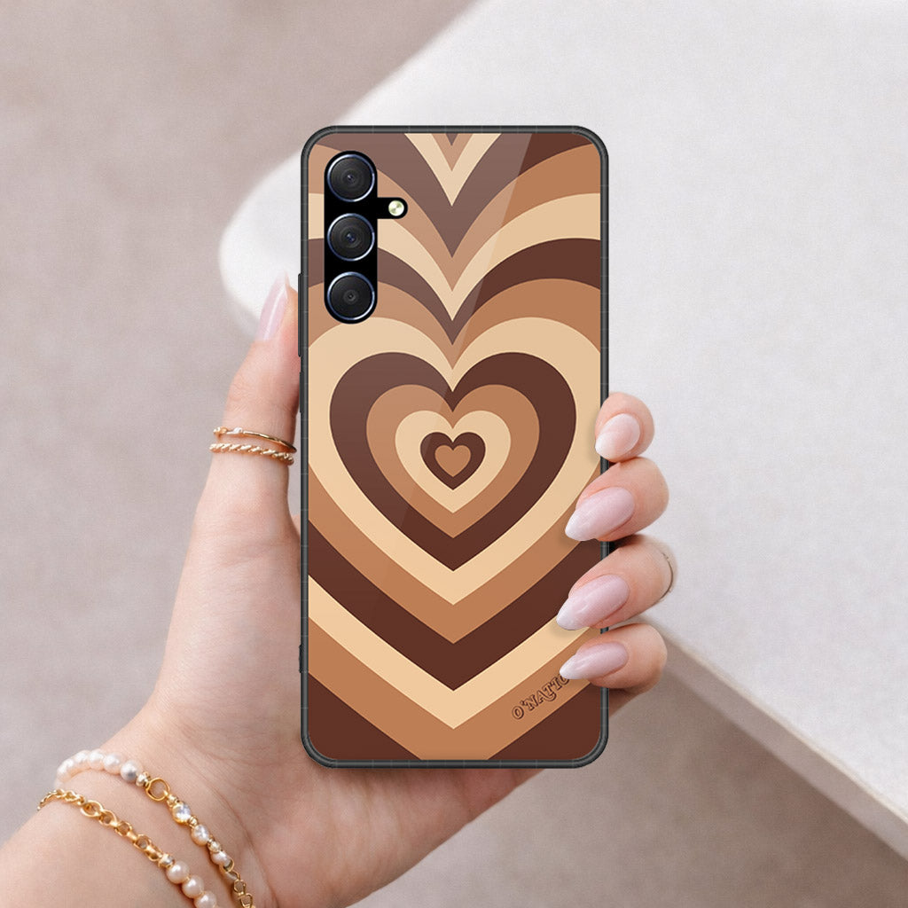 Samsung Galaxy M54 Cover - O'Nation Heartbeat Series - HQ Ultra Shine Premium Infinity Glass Soft Silicon Borders Case