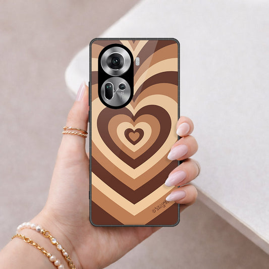 Oppo Reno 11 5G Cover - O'Nation Heartbeat Series - HQ Ultra Shine Premium Infinity Glass Soft Silicon Borders Case