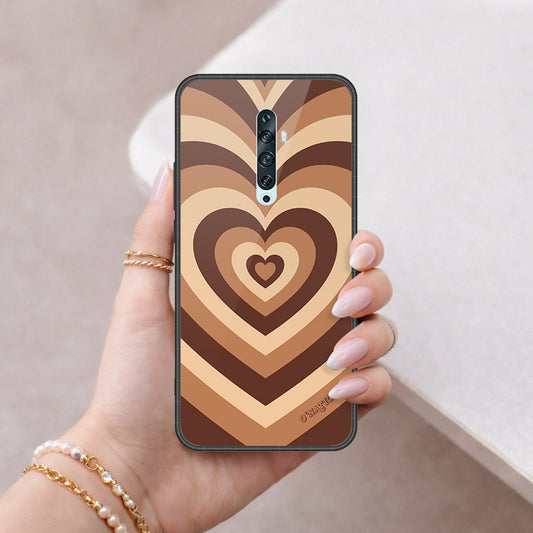 Oppo Reno 2 Cover - O'Nation Heartbeat Series - HQ Ultra Shine Premium Infinity Glass Soft Silicon Borders Case