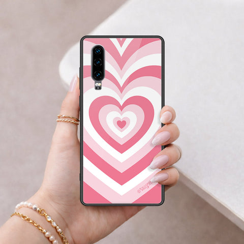 Huawei P30 Cover - O'Nation Heartbeat Series - HQ Ultra Shine Premium Infinity Glass Soft Silicon Borders Case