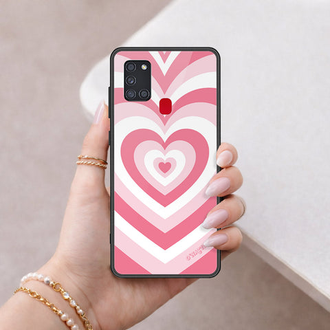 Samsung Galaxy A21s Cover - O'Nation Heartbeat Series - HQ Ultra Shine Premium Infinity Glass Soft Silicon Borders Case