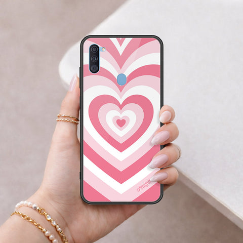 Samsung Galaxy A11 Cover - O'Nation Heartbeat Series - HQ Ultra Shine Premium Infinity Glass Soft Silicon Borders Case