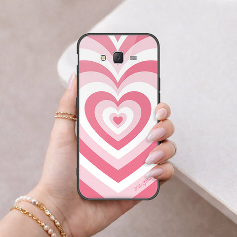 Samsung Galaxy J7 2015 Cover - O'Nation Heartbeat Series - HQ Ultra Shine Premium Infinity Glass Soft Silicon Borders Case
