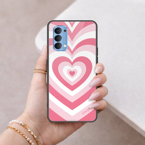 Oppo Reno 4 Cover - O'Nation Heartbeat Series - HQ Ultra Shine Premium Infinity Glass Soft Silicon Borders Case