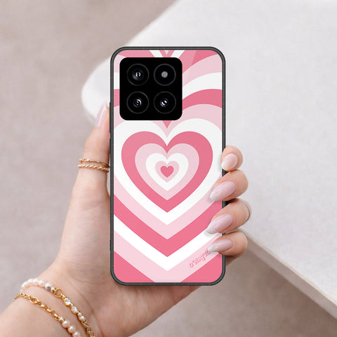 Xiaomi 14 Cover - O'Nation Heartbeat Series - HQ Ultra Shine Premium Infinity Glass Soft Silicon Borders Case