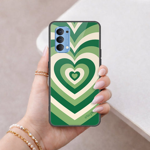 Oppo Reno 4 Cover - O'Nation Heartbeat Series - HQ Ultra Shine Premium Infinity Glass Soft Silicon Borders Case