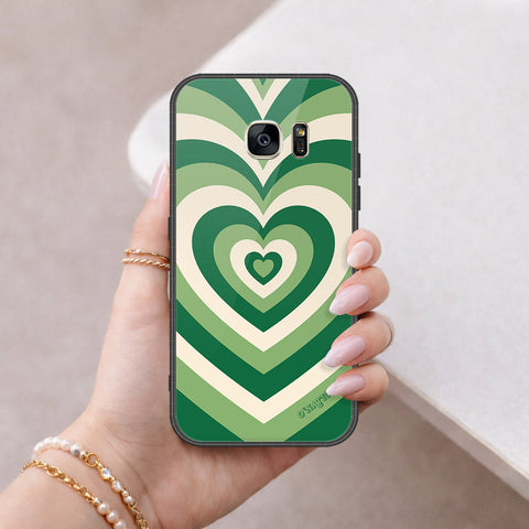 Samsung Galaxy S7 Cover - O'Nation Heartbeat Series - HQ Ultra Shine Premium Infinity Glass Soft Silicon Borders Case