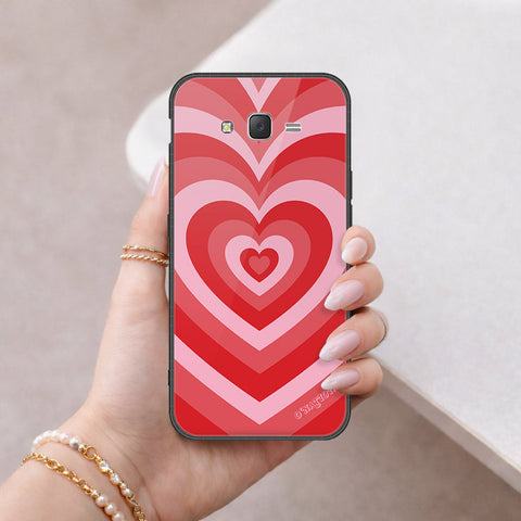 Samsung Galaxy J7 2015 Cover - O'Nation Heartbeat Series - HQ Ultra Shine Premium Infinity Glass Soft Silicon Borders Case