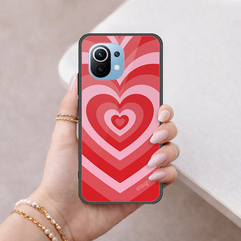 Xiaomi Mi 11 Cover - O'Nation Heartbeat Series - HQ Ultra Shine Premium Infinity Glass Soft Silicon Borders Case