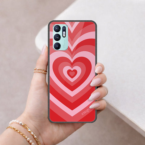 Oppo Reno 6 Cover - O'Nation Heartbeat Series - HQ Ultra Shine Premium Infinity Glass Soft Silicon Borders Case