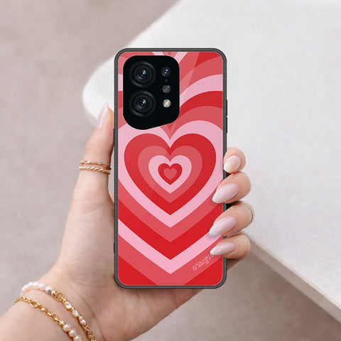 Oppo Find X5 Cover - O'Nation Heartbeat Series - HQ Ultra Shine Premium Infinity Glass Soft Silicon Borders Case