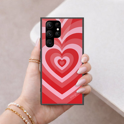Samsung Galaxy S23 Ultra 5G Cover - O'Nation Heartbeat Series - HQ Ultra Shine Premium Infinity Glass Soft Silicon Borders Case