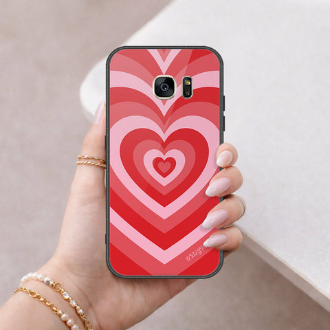 Samsung Galaxy S7 Cover - O'Nation Heartbeat Series - HQ Ultra Shine Premium Infinity Glass Soft Silicon Borders Case