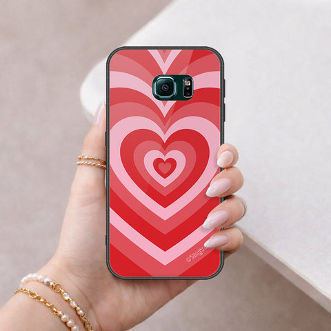 Samsung Galaxy S6 Edge Cover - O'Nation Heartbeat Series - HQ Ultra Shine Premium Infinity Glass Soft Silicon Borders Case