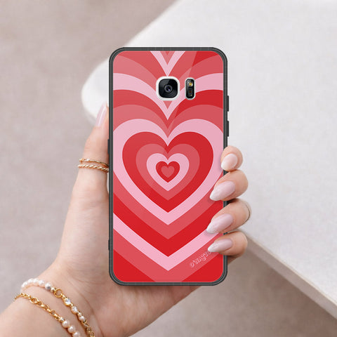 Samsung Galaxy S7 Edge Cover - O'Nation Heartbeat Series - HQ Ultra Shine Premium Infinity Glass Soft Silicon Borders Case