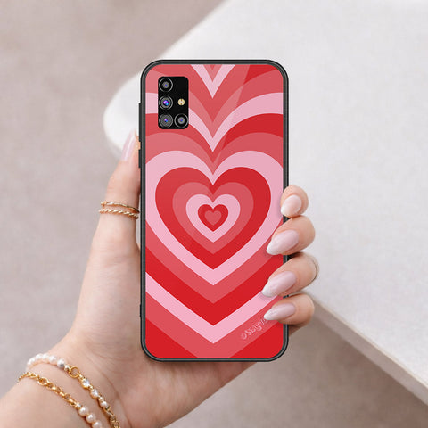 Samsung Galaxy M31s Cover - O'Nation Heartbeat Series - HQ Ultra Shine Premium Infinity Glass Soft Silicon Borders Case