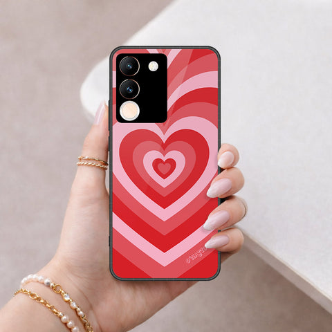 Vivo V29e Cover - O'Nation Heartbeat Series - HQ Ultra Shine Premium Infinity Glass Soft Silicon Borders Case