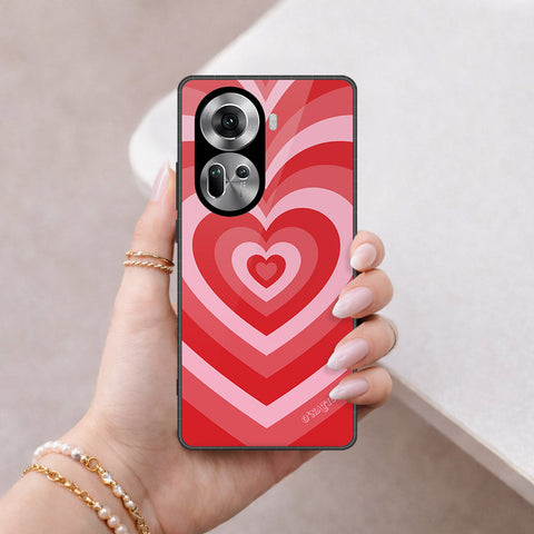 Oppo Reno 11 5G Cover - O'Nation Heartbeat Series - HQ Ultra Shine Premium Infinity Glass Soft Silicon Borders Case