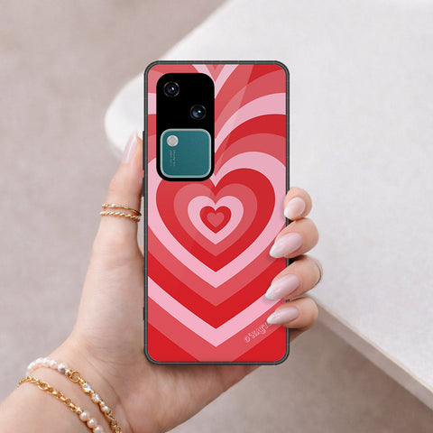Vivo V30 Cover - O'Nation Heartbeat Series - HQ Ultra Shine Premium Infinity Glass Soft Silicon Borders Case
