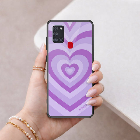Samsung Galaxy A21s Cover - O'Nation Heartbeat Series - HQ Ultra Shine Premium Infinity Glass Soft Silicon Borders Case