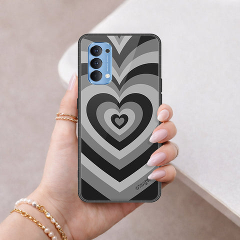 Oppo Reno 4 Cover - O'Nation Heartbeat Series - HQ Ultra Shine Premium Infinity Glass Soft Silicon Borders Case
