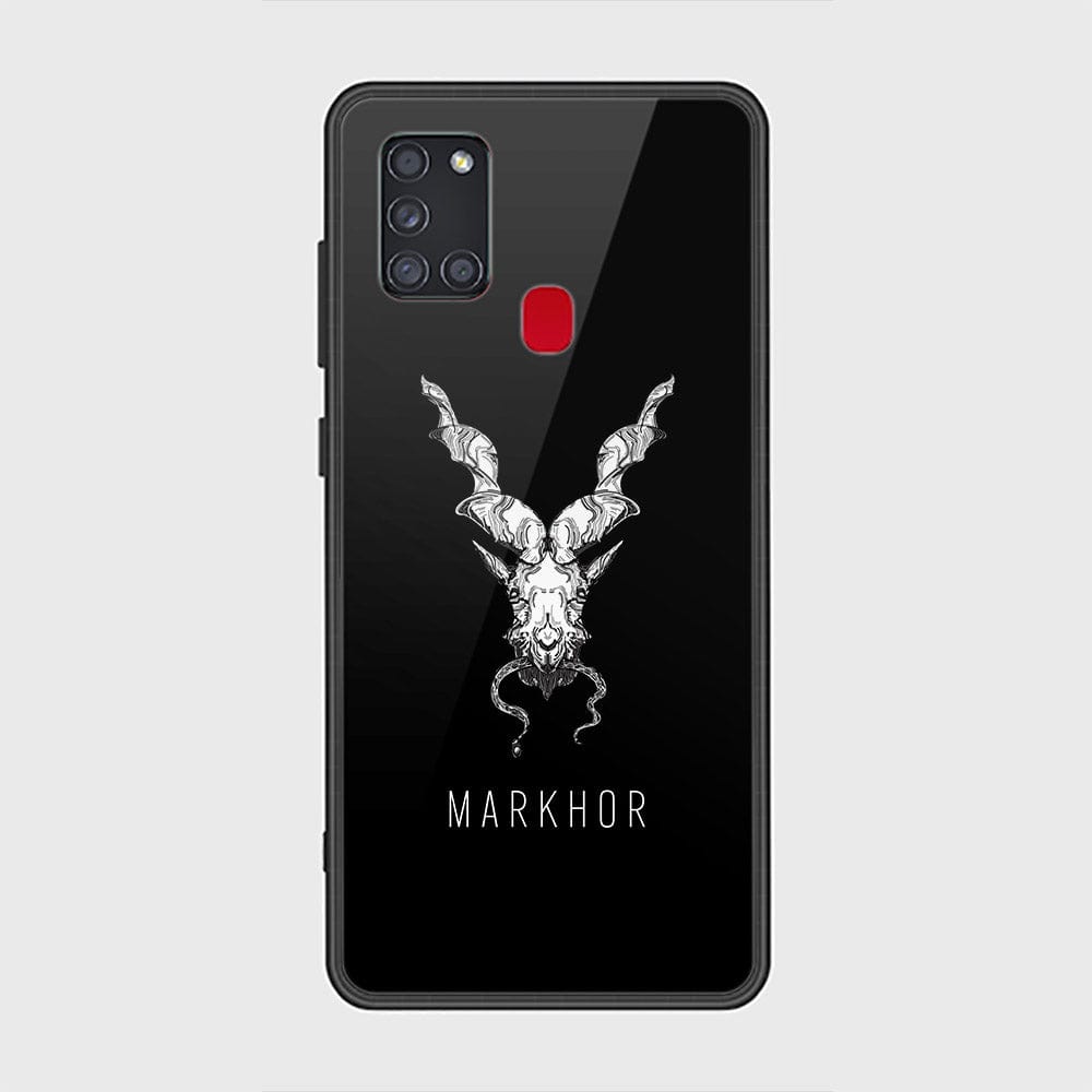 Samsung Galaxy A21s Cover - Markhor Series - D6 - HQ Ultra Shine Premium Infinity Glass Soft Silicon Borders Case ( Fast delivery )
