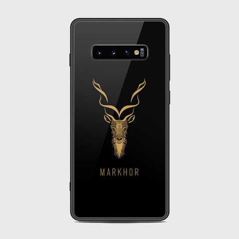 Samsung Galaxy S10 Plus Cover - Markhor Series -D43 - HQ Ultra Shine Premium Infinity Glass Soft Silicon Borders Case ( Fast Delivery )