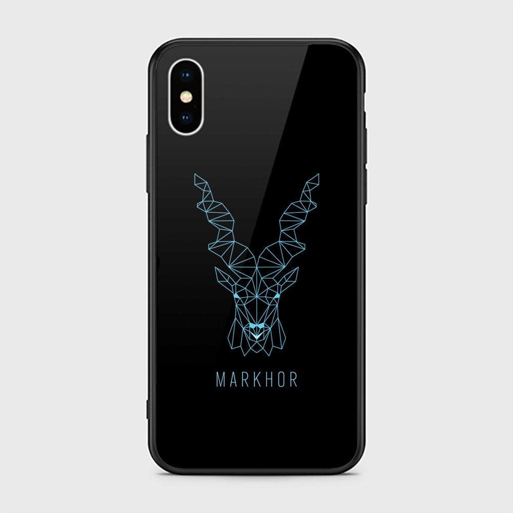 iPhone XS Max Cover - Markhor Series - D5 - HQ Ultra Shine Premium Infinity Glass Soft Silicon Borders Case ( Fast Delivery )