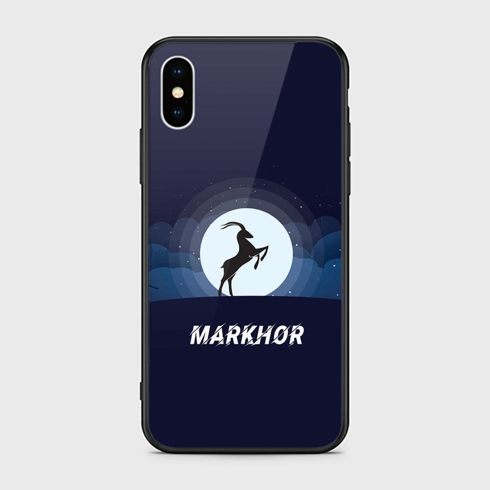 iPhone XS Max Cover - Markhor Series - D8 - HQ Ultra Shine Premium Infinity Glass Soft Silicon Borders Case ( Fast Delivery )