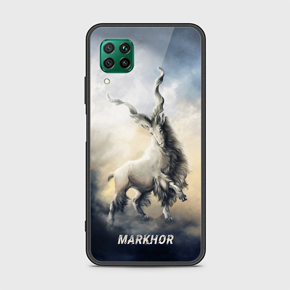 Huawei P40 lite Cover - Markhor Series - D381 - HQ Ultra Shine Premium Infinity Glass Soft Silicon Borders Case ( Fast Delivery )
