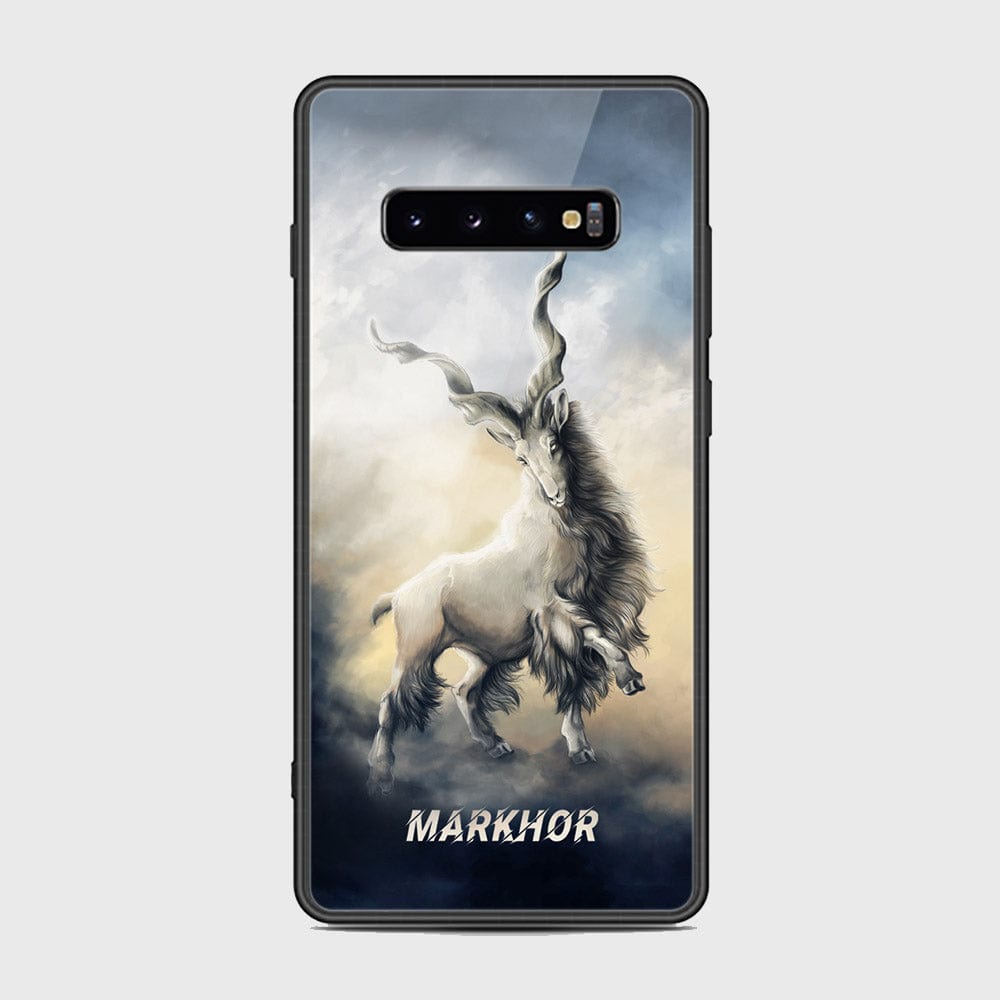 Samsung Galaxy S10 Plus Cover - Markhor Series - D16 - HQ Ultra Shine Premium Infinity Glass Soft Silicon Borders Case ( Fast Delivery )