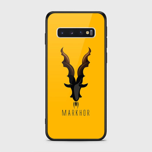Samsung Galaxy S10 Cover - Markhor Series - D24 - HQ Ultra Shine Premium Infinity Glass Soft Silicon Borders Case ( Fast Delivery )