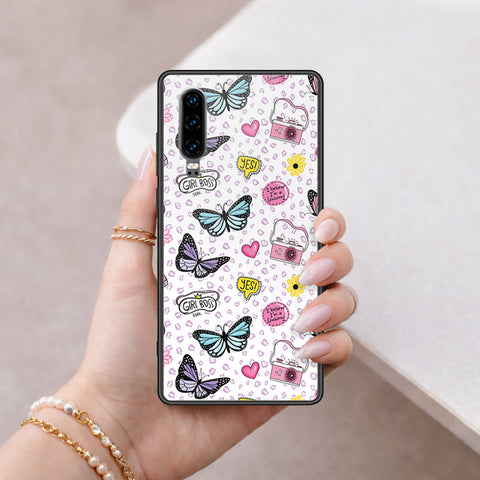 Huawei P30 Cover - Vanilla Dream Series - HQ Ultra Shine Premium Infinity Glass Soft Silicon Borders Case