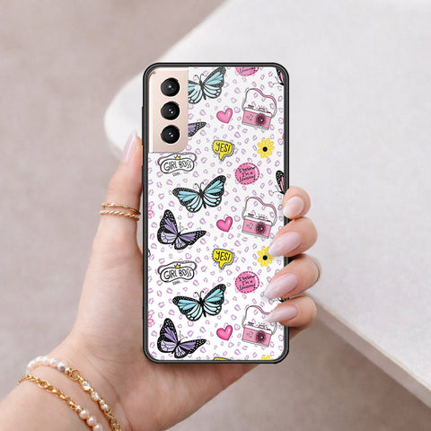 Samsung Galaxy S21 5G Cover - Vanilla Dream Series - HQ Ultra Shine Premium Infinity Glass Soft Silicon Borders Case