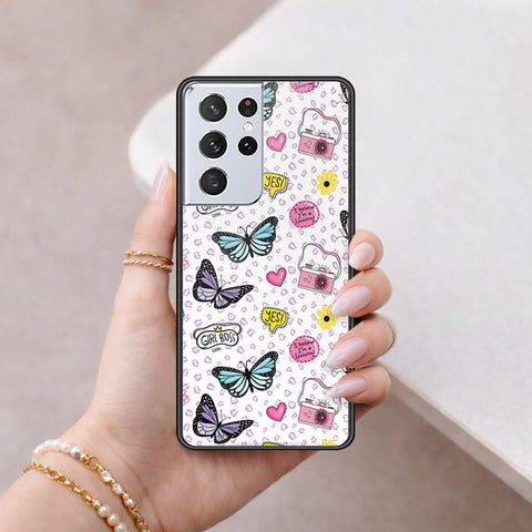 Samsung Galaxy S21 Ultra 5G Cover - Vanilla Dream Series - HQ Ultra Shine Premium Infinity Glass Soft Silicon Borders Case