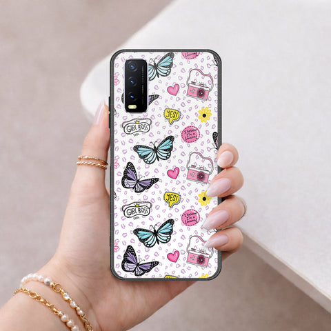 Vivo Y12s Cover - Vanilla Dream Series - HQ Ultra Shine Premium Infinity Glass Soft Silicon Borders Case