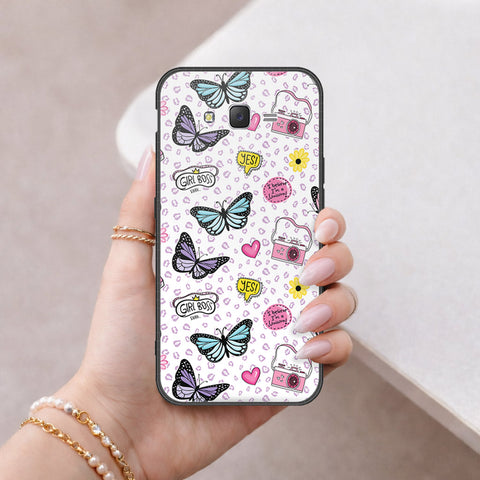 Samsung Galaxy J7 2015 Cover - Vanilla Dream Series - HQ Ultra Shine Premium Infinity Glass Soft Silicon Borders Case