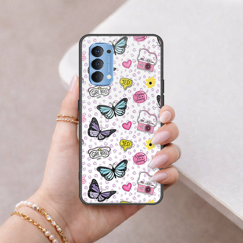 Oppo Reno 4 Cover - Vanilla Dream Series - HQ Ultra Shine Premium Infinity Glass Soft Silicon Borders Case