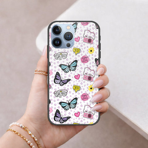 iPhone 14 Pro Cover - Vanilla Dream Series - HQ Ultra Shine Premium Infinity Glass Soft Silicon Borders Case