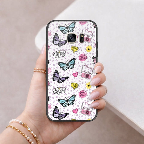 Samsung Galaxy S7 Cover - Vanilla Dream Series - HQ Ultra Shine Premium Infinity Glass Soft Silicon Borders Case