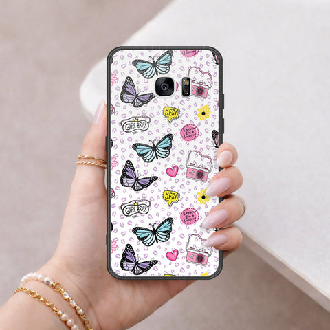 Samsung Galaxy S7 Edge Cover - Vanilla Dream Series - HQ Ultra Shine Premium Infinity Glass Soft Silicon Borders Case