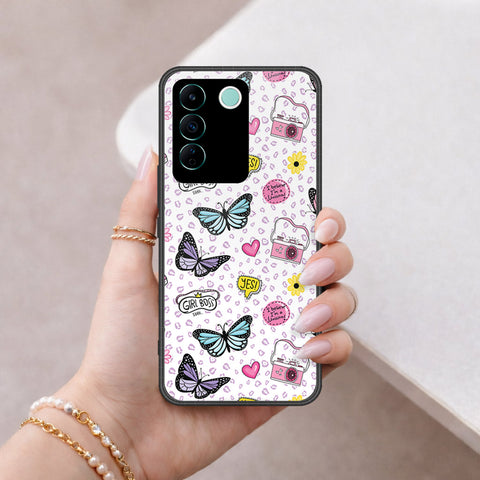 Vivo V27e Cover - Vanilla Dream Series - HQ Ultra Shine Premium Infinity Glass Soft Silicon Borders Case