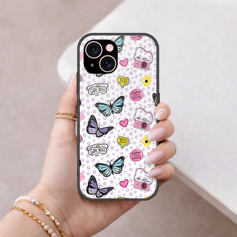 iPhone 15 Cover - Vanilla Dream Series - HQ Ultra Shine Premium Infinity Glass Soft Silicon Borders Case