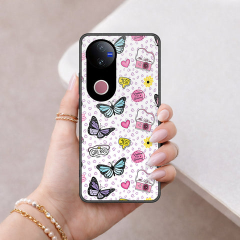 Vivo V50 Cover - Vanilla Dream Series - HQ Ultra Shine Premium Infinity Glass Soft Silicon Borders Case