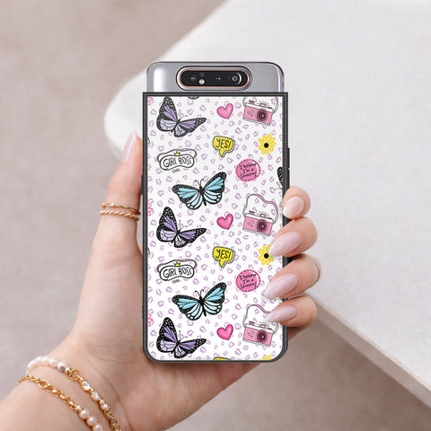 Samsung Galaxy A80 Cover - Vanilla Dream Series - HQ Ultra Shine Premium Infinity Glass Soft Silicon Borders Case