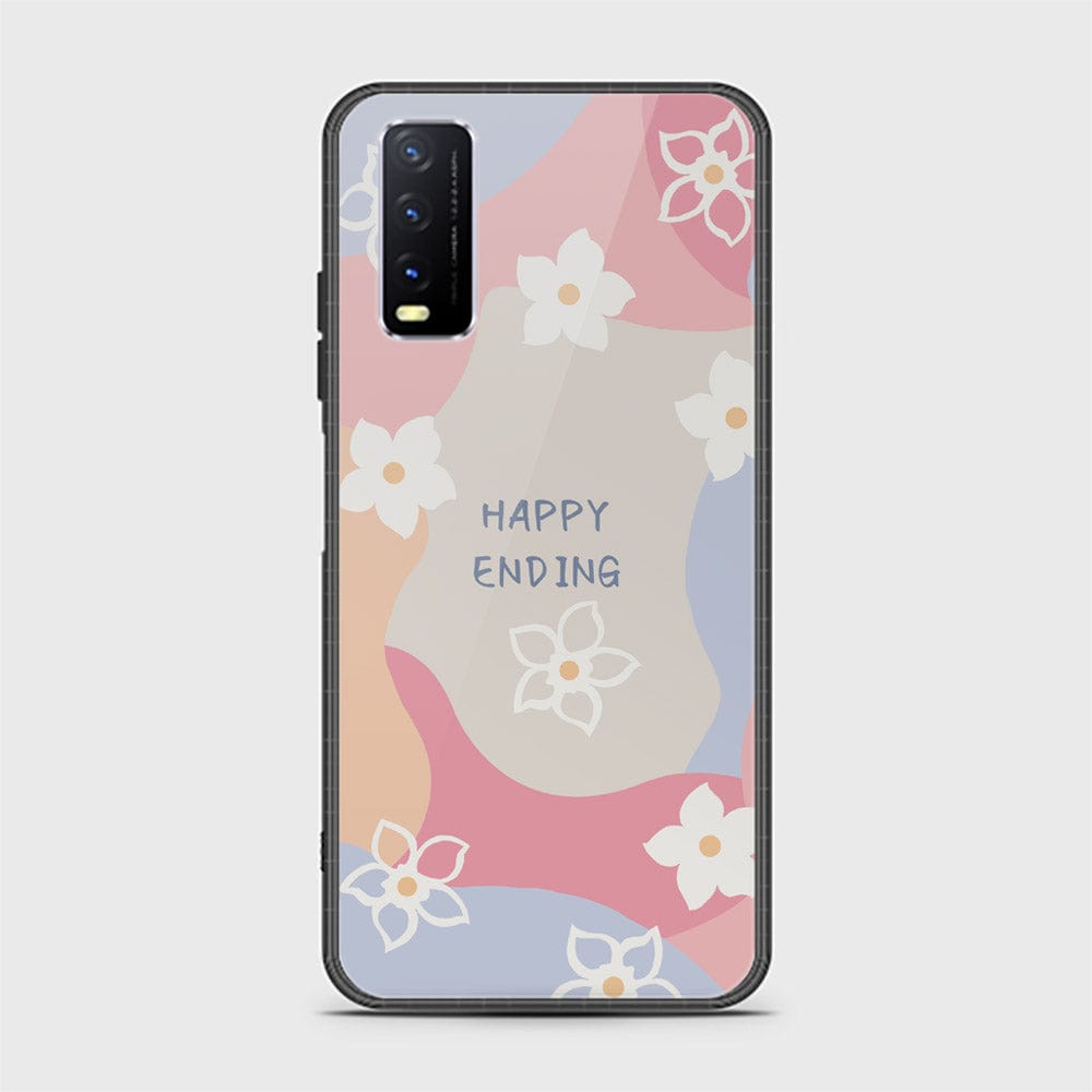 Vivo Y20i Cover - Happy Series - HQ Ultra Shine Premium Infinity Glass Soft Silicon Borders Case (Fast Delivery)