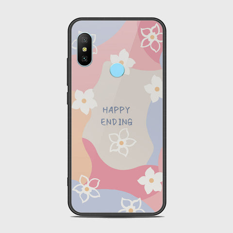 Xiaomi Redmi Note 6 Cover - Happy Series - HQ Ultra Shine Premium Infinity Glass Soft Silicon Borders Case