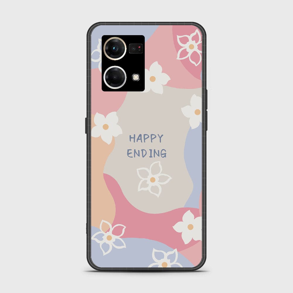 Oppo F21 Pro 4G Cover - Happy Series - HQ Ultra Shine Premium Infinity Glass Soft Silicon Borders Case (Fast Delivery)