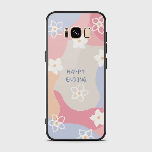 Samsung Galaxy S8 Cover - Happy Series - D18 -HQ Ultra Shine Premium Infinity Glass Soft Silicon Borders Case ( Fast Delivery )