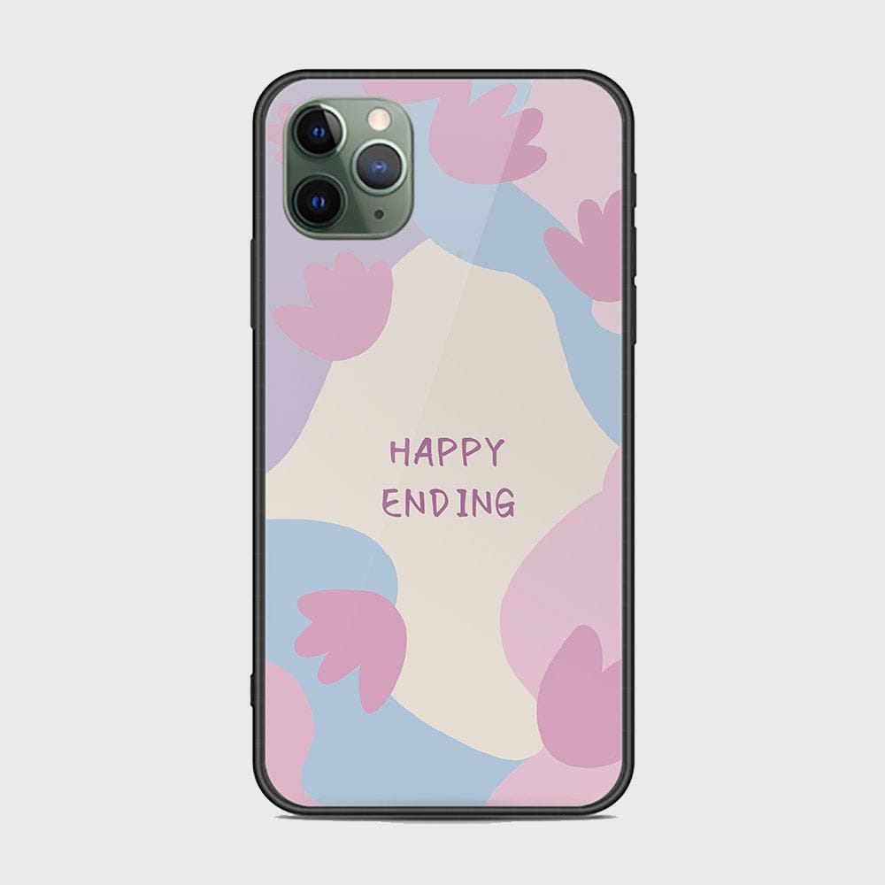 iPhone 11 Pro Cover - Happy Series - HQ Ultra Shine Premium Infinity Glass Soft Silicon Borders Case (Fast Delivery)